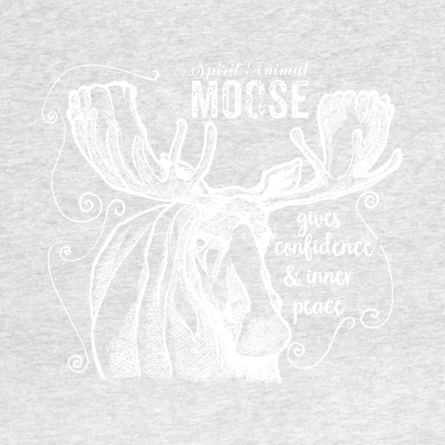 spirit animal - moose - white by mnutz